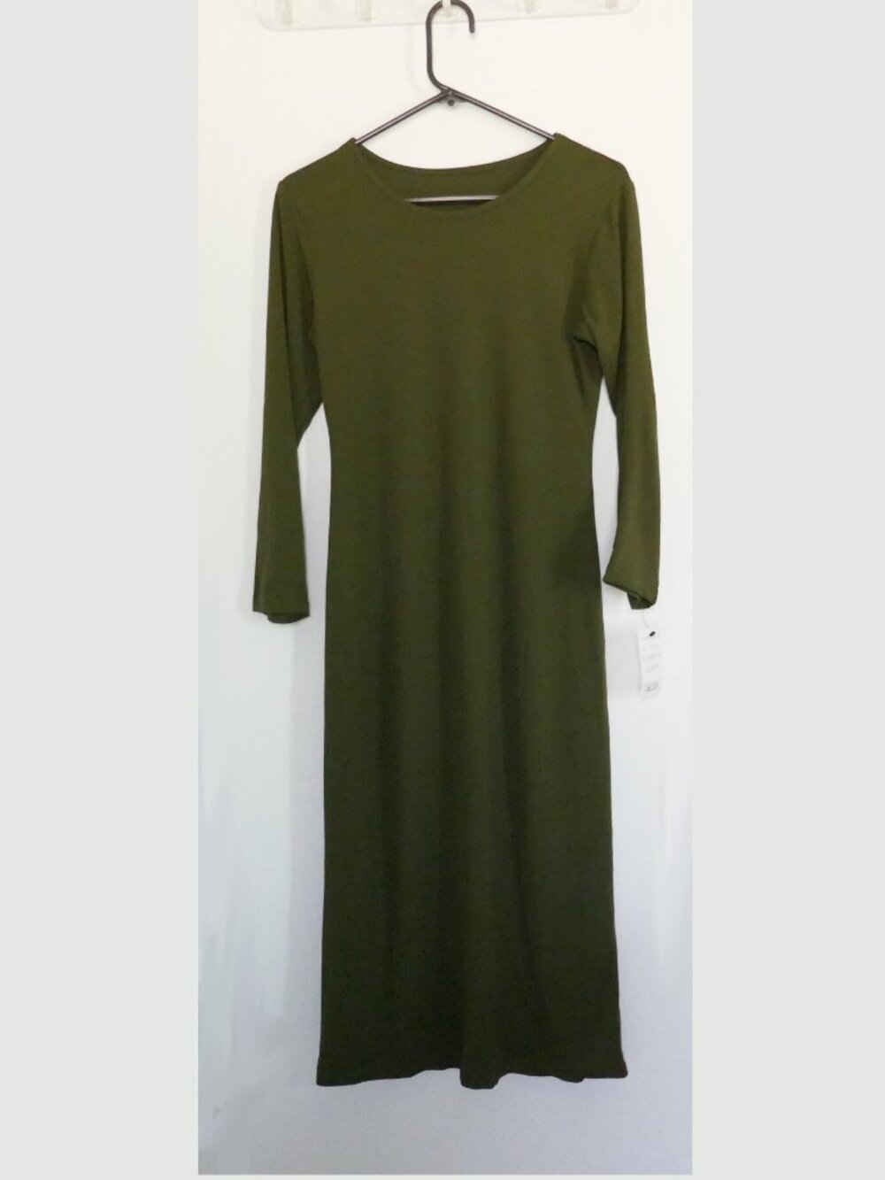 vintage 90s olive green long sleeve maxi dress